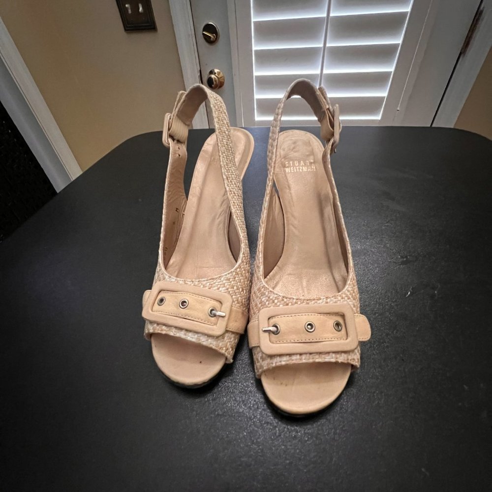 Stuart Weitzman Size 6 Open Peep Toe Sling Back S… - image 6